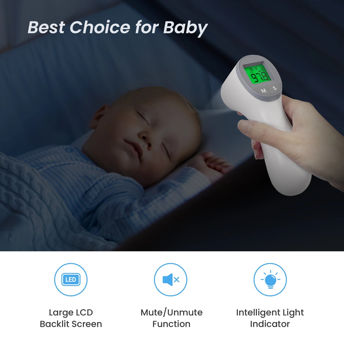 Sejoy Infrared Digital Thermometer Forehead Ear Body Fever Termometre Multi-function Non-contact Temperature Measurement Device