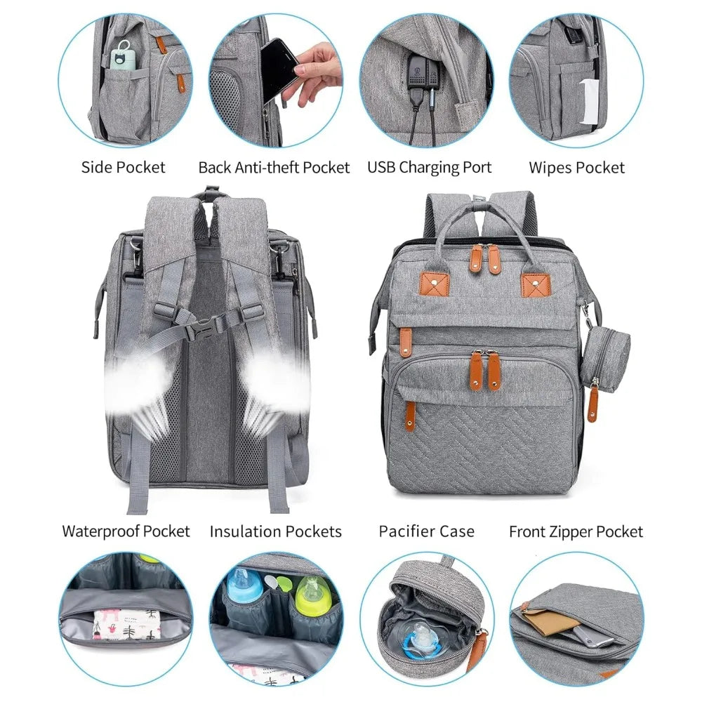 Diaper Bag Backpack with Detachable Changing Station, Large Capacity Baby Diaper Bags for Boys & Girls, Baby Registry Search