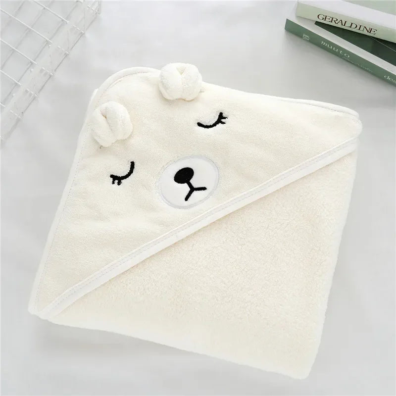Toddler Baby Hooded Towels Newborn Kids Bathrobe Super Soft Bath Towel Blanket Warm Sleeping Swaddle Wrap for Infant Boys Girls