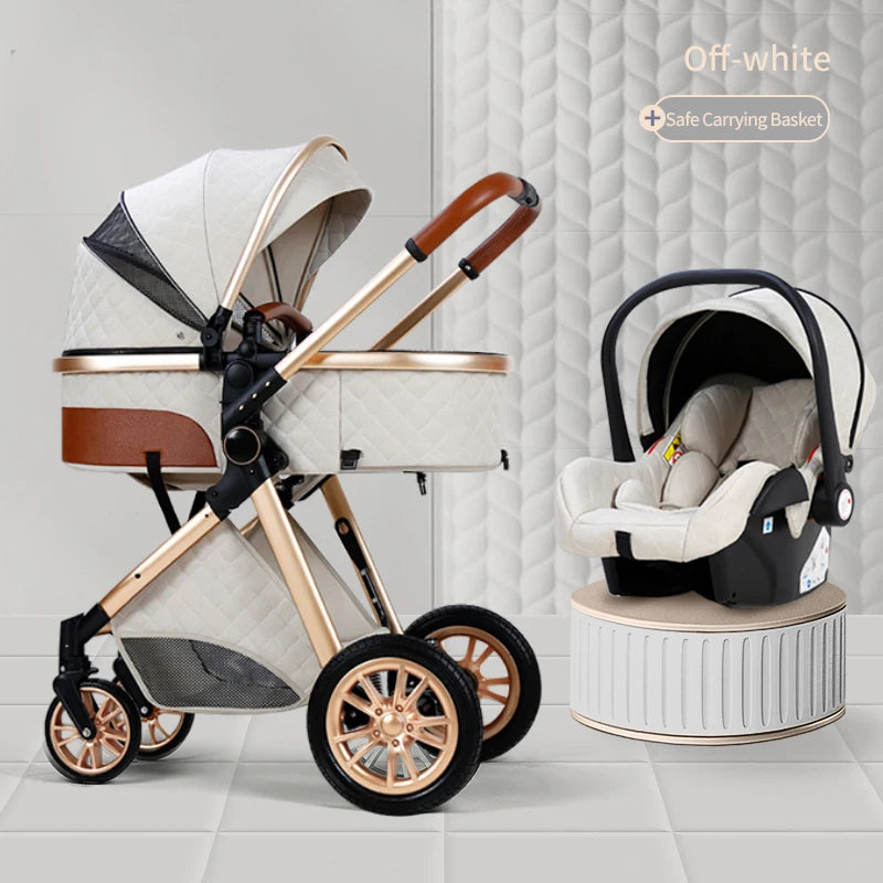 3in1 baby stroller multifunctional luxury baby stroller two-way seated and sleeping baby stroller, newborn travel baby stroller