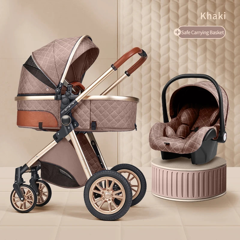 3in1 baby stroller multifunctional luxury baby stroller two-way seated and sleeping baby stroller, newborn travel baby stroller