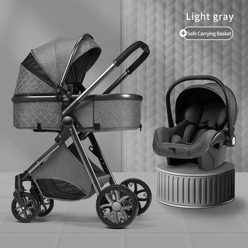 3in1 baby stroller multifunctional luxury baby stroller two-way seated and sleeping baby stroller, newborn travel baby stroller