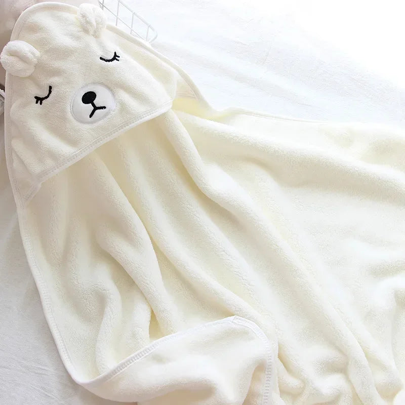 Toddler Baby Hooded Towels Newborn Kids Bathrobe Super Soft Bath Towel Blanket Warm Sleeping Swaddle Wrap for Infant Boys Girls