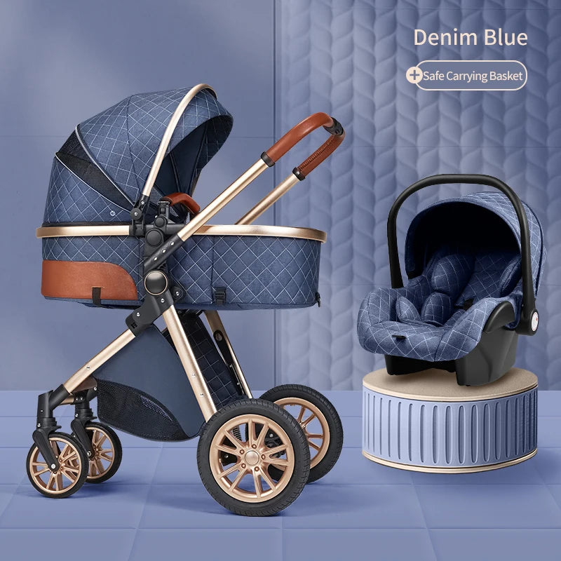 3in1 baby stroller multifunctional luxury baby stroller two-way seated and sleeping baby stroller, newborn travel baby stroller
