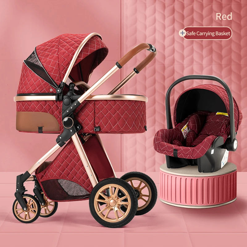 3in1 baby stroller multifunctional luxury baby stroller two-way seated and sleeping baby stroller, newborn travel baby stroller